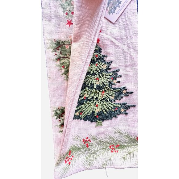 Christmas Tree Dish Kitchen Towel Set of 2 Embroidered FESTIVE Detailed 20" x 28 - Picture 5 of 6